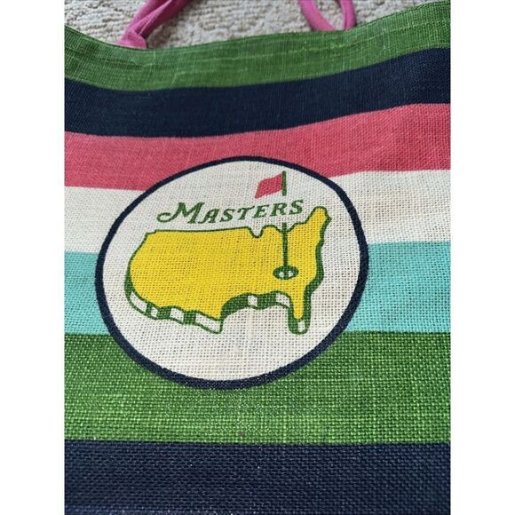 Masters Tournament Official Jute Tote Bag Multicolor Augusta National EUC - Picture 2 of 3